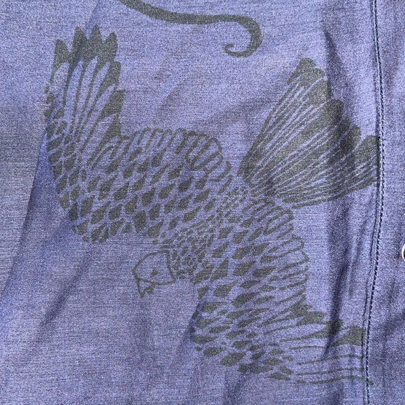 Billy Reid Dark Blue and Black Animal Print Button Down Shirt Women's Size Small - Picture 6 of 10